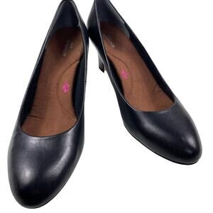 Ros Hommerson VALEDA High Heels Classic Black Leather Pumps Womens Size 11N